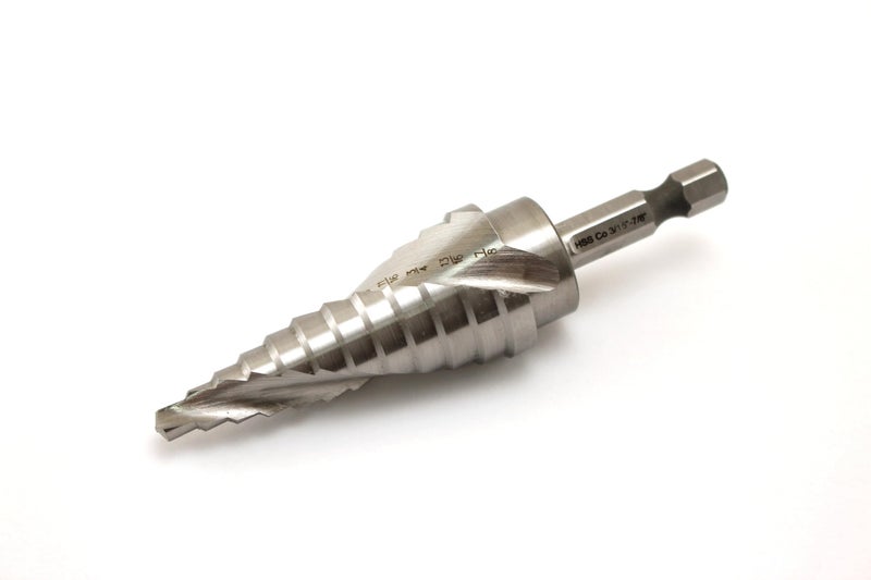 TEMO M35 Cobalt Spiral Flute Step Drill Unibit, 12 Size 3/16 Inch to 7/8 Inch, 1/4 Inch Hex Shank - Image 1